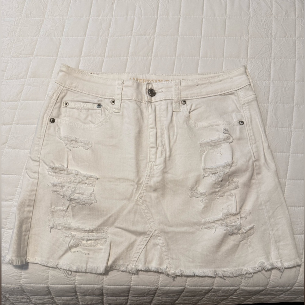 American Eagle Outfitters White Stretch Denim Skirt